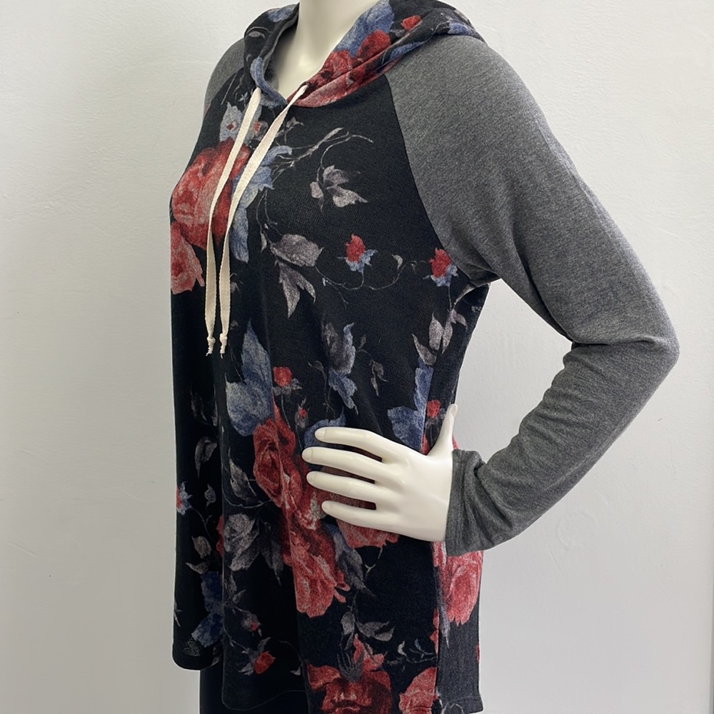 Rose Print Hoodie